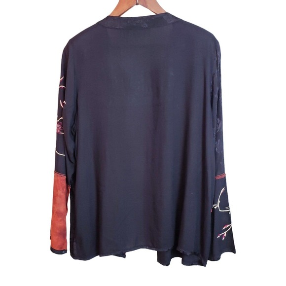 Drapers & Damons Womens Large Classy Black Orange Rayon Blazer Jacket Used - Picture 7 of 12